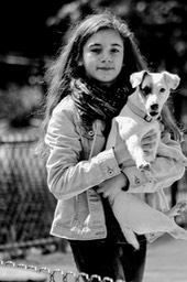 Girl and her dog. 