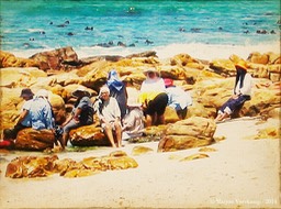 Woman. St  James Beach.Cape Town+